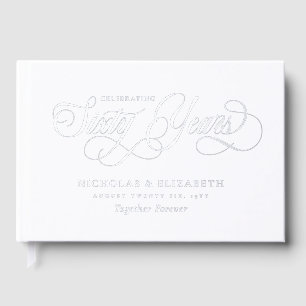 Livre D'or Silver Foil Noms 60e anniversaire de Mariage