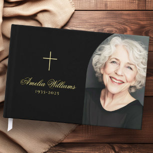 Livre D'or Simple croix amoureuse mémoire funéraire photo