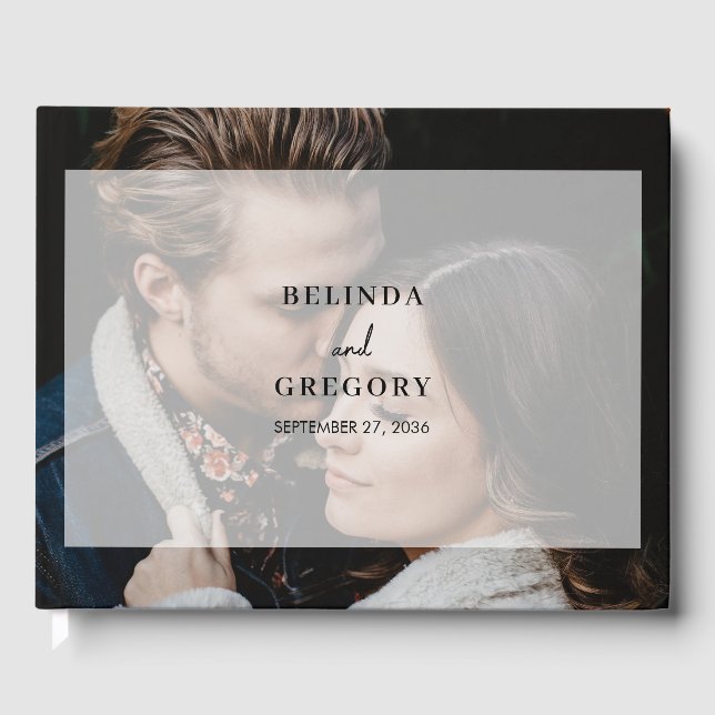 Livre D'or Simple Elegant 2 Photo Overlay Script Mariage (Recto)
