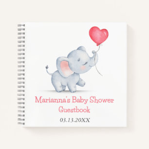 Livre d'or Simple Elephant & Heart Balloon