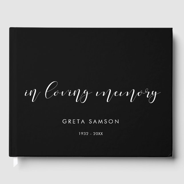 Livre D'or Simple et élégant En mémoire d'amour funérailles (Recto)
