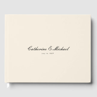 Livre D'or Simple Script Pretty Cream Wedding Guest Book