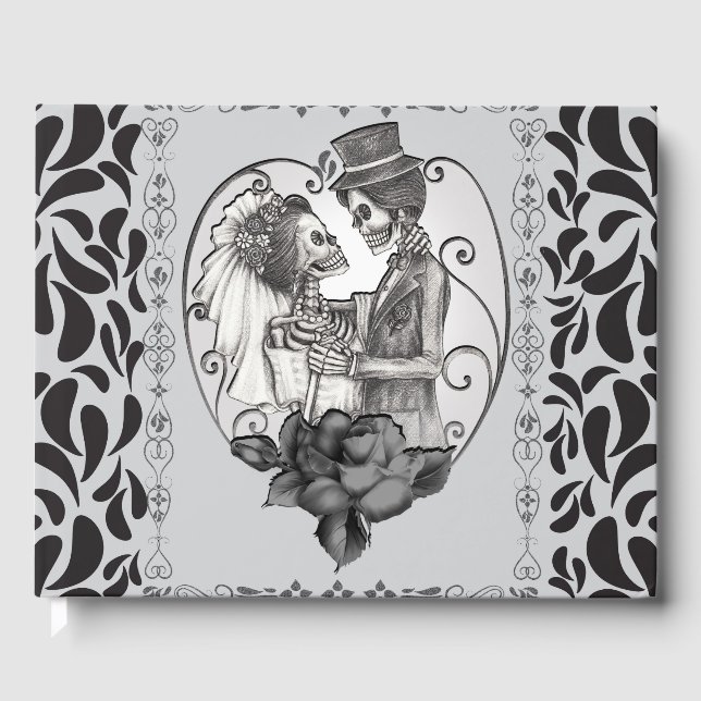 Livre D'or Skeleton Love Couple Mariage Danse Mariage gothiqu (Recto)