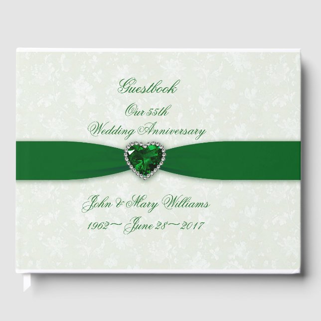 Livre D'or Soft Damask 55th Mariage Anniversary Guestbook (Recto)