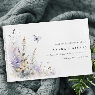 Livre D'or Soft Lilac Fleur sauvage Butterfly Garden Mariage