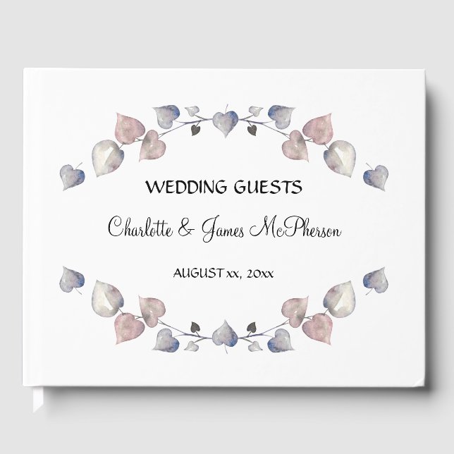 Livre D'or Soft Scottish Heather - Coeurs Mariages (Recto)