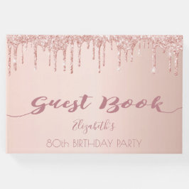 Livre D'or Soirée de 80e anniversaire rose parties scintillan