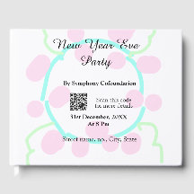 soirée du nouvel an scan QR RSVP nom rose bleu