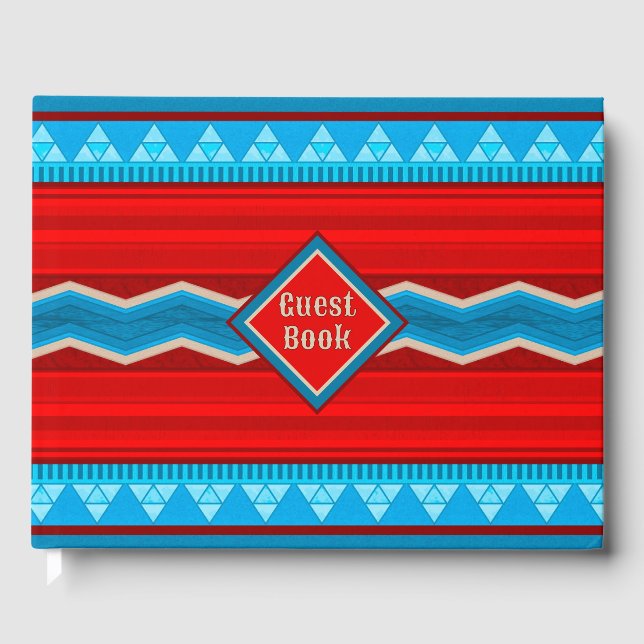 Livre D'or Southwest River Canyon Geometric Red Turquoise (Recto)