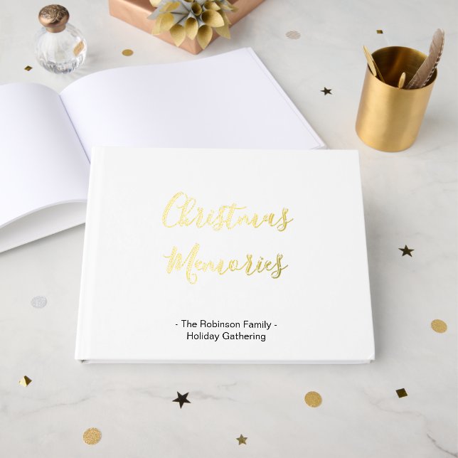 Livre D'or Souvenirs de Noël Nom de famille (Recto ouvert)