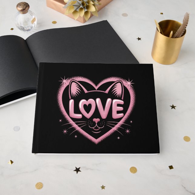 Livre D'or Sparkling Cat Love (Recto ouvert)