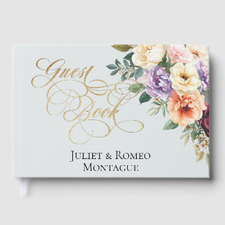 Livre D'or Spring Floral & Wreath Monogram - Pearl White