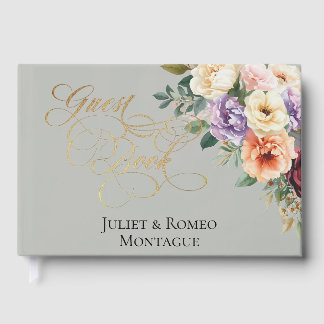 Livre D'or Spring Floral & Wreath Monogram - Sage