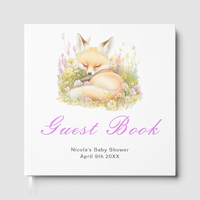 Livre D'or Spring Fox Baby Shower Guest Book (Recto)