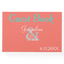 Sunset Hearts Coral Mariage Monogramme