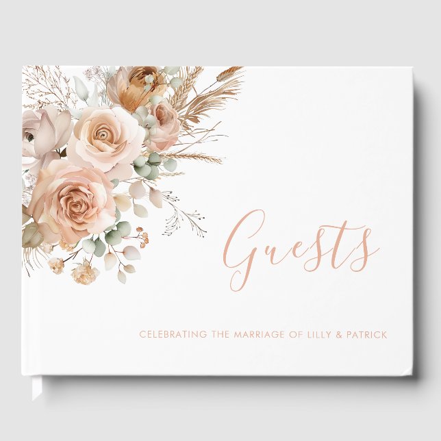Livre D'or Superbe Boho Floral Mariage (Recto)