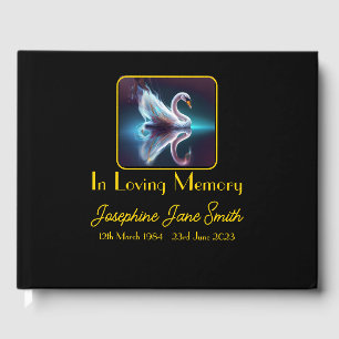 Livre D'or Swan d'invité mémorial funéraire personnalisé
