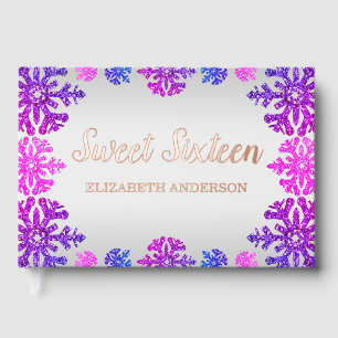 Livre D'or Sweet 16 Flocon de neige hivernal Anniversaire