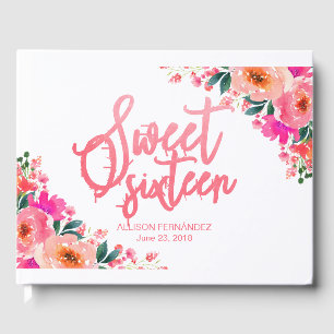 Livre d'or Sweet 16 Rose Chaude Floral