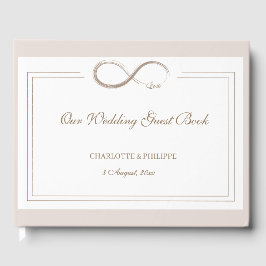 Livre D'or Symbole d'infini Blanc Blush rose élégant mariage