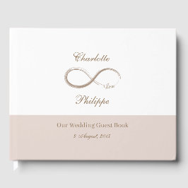 Livre D'or Symbole d'infini Rose blanche minimaliste Mariage