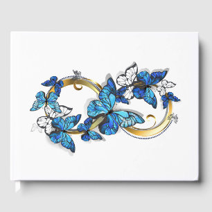 Livre D'or Symbole infini de papillons Morpho bleus