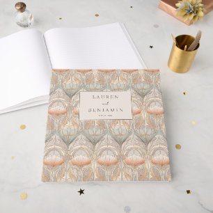 Livre D'or Symétrie Florale Pastel Élégante