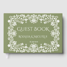 Livre D'or Talavera sage green Mexican wedding
