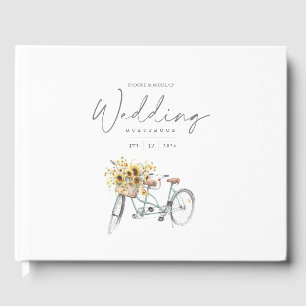 Livre D'or Tandem Bicycle Rustique Mariage d'aquarelle de tou