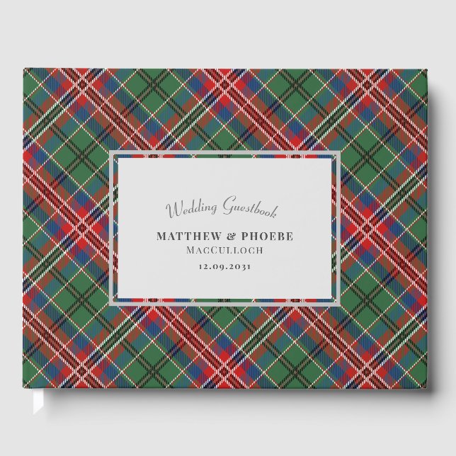 Livre D'or Tartan de mariage carreaux rustique (Recto)