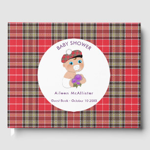 Livre D'or Tartan écossais  Baby shower de chardon personnali