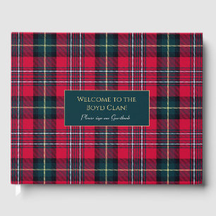 Livre D'or Tartan rouge avec texte personnalisable