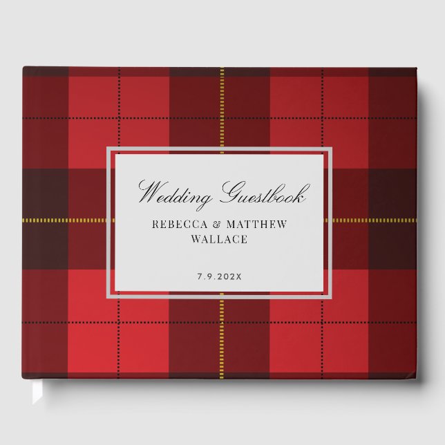 Livre D'or Tartan rustique Wallace plaid rouge noir carreau (Recto)