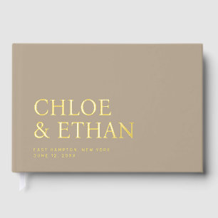 Livre D'or Taupe Mariage moderne Foil