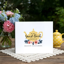Tea Pot & Floral Tea Party Baby shower Jaune