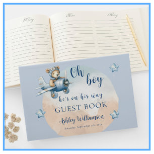 Livre D'or Teddy Bear Aviator Oh Boy Baby shower