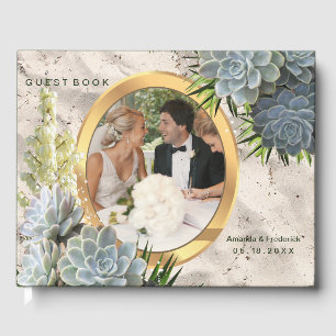 Livre D'or Teintes Succulentes de Bleus Pâles Mariage