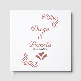 Livre D'or Terracotta noir rustique espagnol mariage couple f