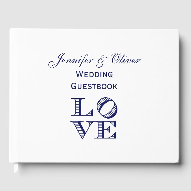 Livre D'or Texte graphique LOVE - Bleu (Recto)