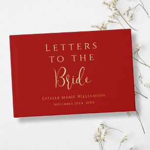 Livre D'or Texte personnalisé lettres dorées rouge cerise pou