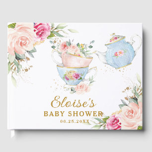 Livre D'or Thé Dansant Floral Fête de Naissance Baby Shower