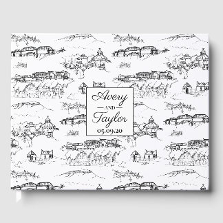 Livre D'or Toile Chattanooga Mariage noir et blanc