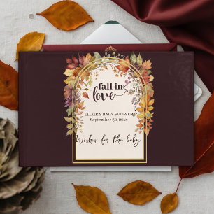Livre D'or Tomber Amoureux Avec Bébé Automne Feuilles Douche