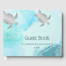 Tortues d'argent Turquoise Encre Maison côtière