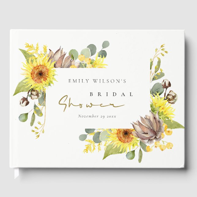 LIVRE D'OR TOURNESOL RUSTIQUE EUCALYPTUS  FLORAL SHOWER NUPTI (Recto)