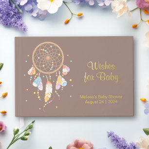 Livre D'or Tribal Dreamcatcher Boho Baby shower Brown
