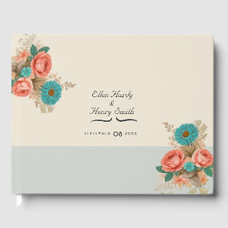 Livre D'or Tropical Blues & Greens Eco-Friendly Beach Wedding