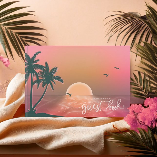 Livre D'or Tropical Isle Sunrise Mariage Pink ID581 (Créateur téléchargé)