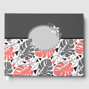 Livre D'or Tropical print monstera leaves scissors jungle exo