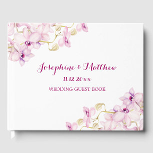 Livre D'or Tropical violet orchidée Mariage floral